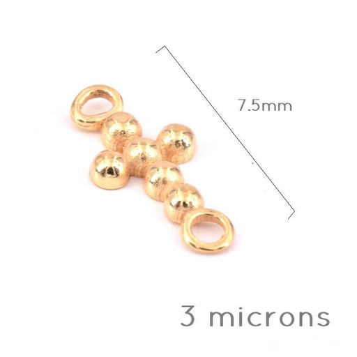 Kaufen Sie Perlen in der Schweiz Verbindungsstück Perlen Kreuz Vergoldet 925 Silber 3 Mikrometer - 7,5 mm (1)