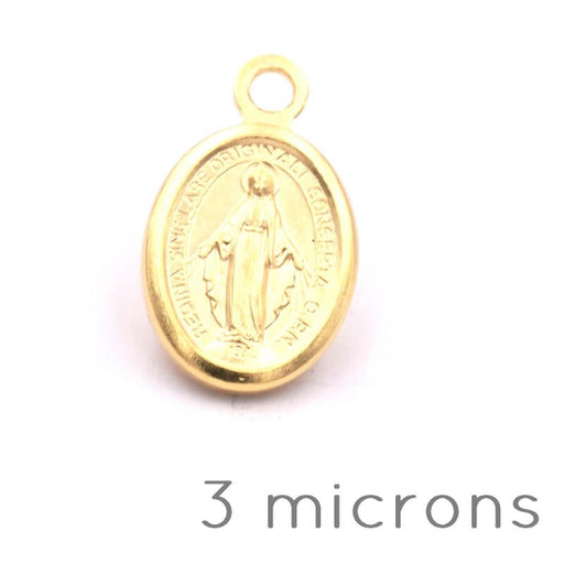 Kaufen Sie Perlen in der Schweiz Anhänger Oval Jungfrau - 925 Silber Vergoldet 3 Mikron 8x6mm (1)