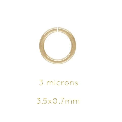 Kaufen Sie Perlen in der Schweiz Biegeringe Vergoldet 3 Mikron - 3.5x0.7mm (10)