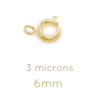 Kaufen Sie Perlen in der Schweiz Federringverschlüsse Vergoldet 3 Mikron - 6mm (2)
