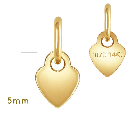 Flaches Herz mit Ring Oval silber 925 und 24K Gold 4mm (1)