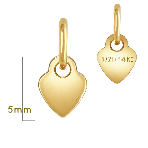 Achat Coeur plat breloque avec anneau Gold filled 5mm (1)