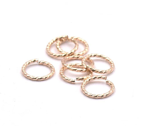Kaufen Sie Perlen in der Schweiz Sprungringe offen Gold Filled Striped 6,5x0.76mm (5)