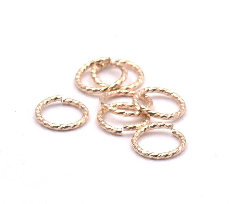 Sprungringe offen Gold Filled Striped 6,5x0.76mm (5)