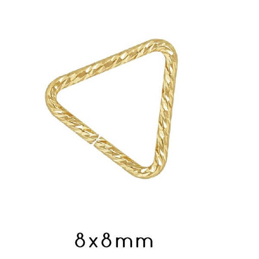 Kaufen Sie Perlen in der Schweiz Dreieck Anhänger Klemmschlaufe Gestreift Gold Filled 8x8mm (1)