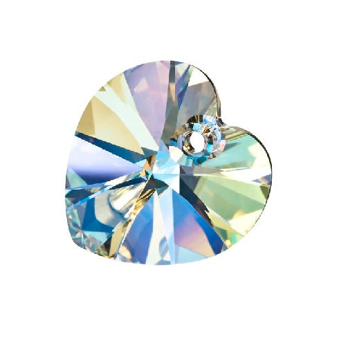 Kaufen Sie Perlen in der Schweiz Herzanhänger Preciosa Crystal AB - 10mm (1)