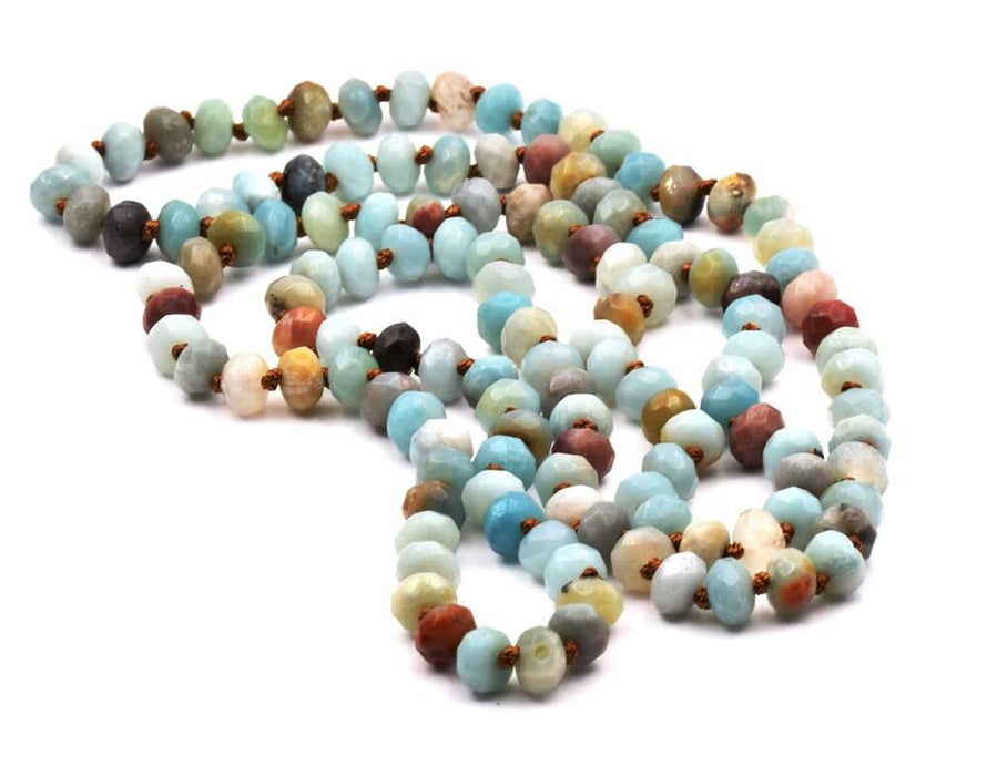 Sautoir Amazonite 5x8mm, Longueur 95cm (1)