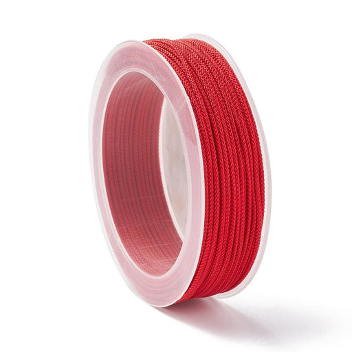 Cordon nylon soyeux tressé rouge 1.5mm - Bobine 20m (1)