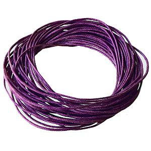 Cordon en coton cire violet fonce 1mm, 5m (1)