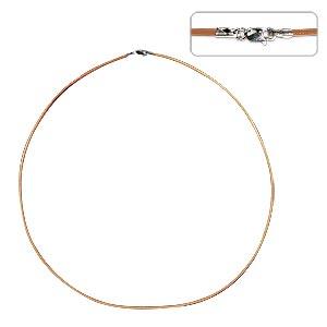 Collier cuir naturel et fermoir en argent 925 45cm (1)