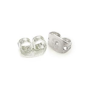 Achat Poussoir pour clou d&#39;oreilles métal plaqué argent 6mm (10)