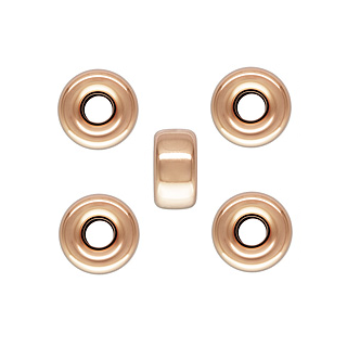 Kaufen Sie Perlen in der Schweiz Heishi Rondelle Perlen Rose Gold gefüllt - 4x2.1 mm Loch: 1.2 mm (5)