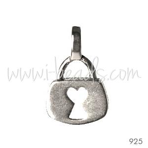 Charm vorhaengeschloss sterlingsilber 17x9mm (1)