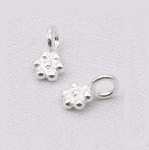 Kaufen Sie Perlen in der Schweiz Kleine Perlenblume Charm 925 Sterling Silber Mini Perlenblume Charm - 5mm (2)