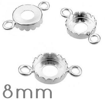 Connecteur Rond Pour Cabochon 8mm en Argent 925 (1)