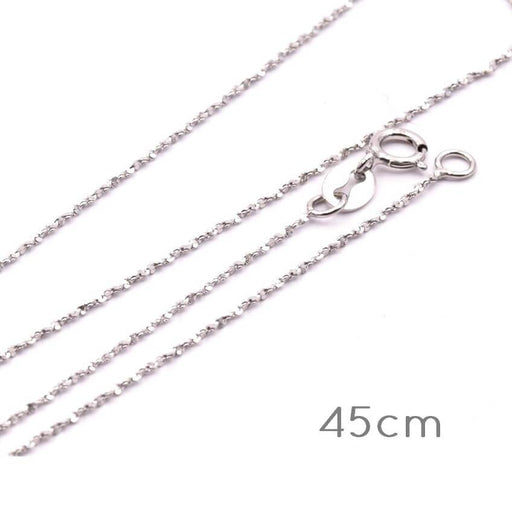 Kaufen Sie Perlen in der Schweiz Extra Feine Riffelkette Silber 925 Platin Mit Verschluss 45cm (1)