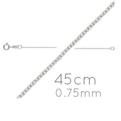 Extra feine Kette 0.6mm in Silber 925 Rolo mit Schließe 45 cm (1)