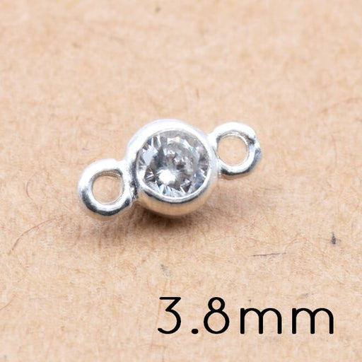 Kaufen Sie Perlen in der Schweiz Verbindungsglied rund Sterlingsilber mit Zirkon 3,8 mm (1)