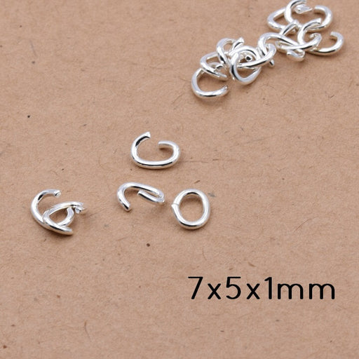 Kaufen Sie Perlen in der Schweiz Ovaler Biegering Sterling Silber vergoldet - 10 Mikron - 7x5x1mm (10)