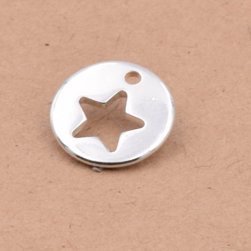 Kaufen Sie Perlen in der Schweiz Runde hohle Stern Anhänger Sterling Silber vergoldet - 10 Mikron - 15mm (1)