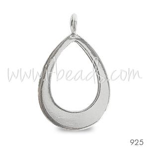 Pendentif poire évidée en argent 925 26x16mm (1)