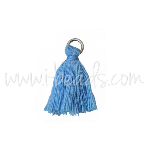 mini pompon avec anneau bleu 25mm (1)