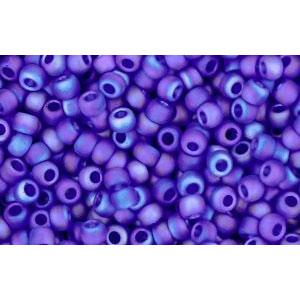 cc87f - perles de rocaille Toho 11/0 trans rainbow frosted dark sapphire (10g)