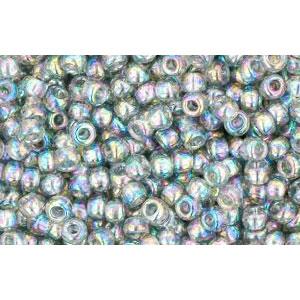 cc176 - Toho rocailles perlen 11/0 transparent rainbow black diamond (10g)