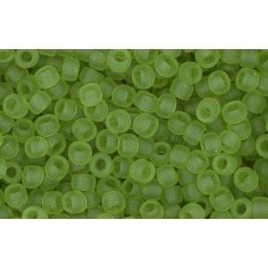 cc7f - perles de rocaille Toho 11/0 transparent frosted peridot (10g)