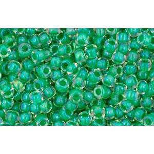 Kaufen Sie Perlen in der Schweiz cc187 - Toho rocailles perlen 11/0 crystal/shamrock lined (10g)