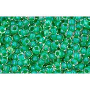 cc187 - perles de rocaille Toho 11/0 crystal/shamrock lined (10g)