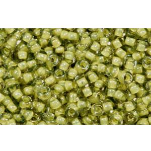 Achat cc246 - perles de rocaille Toho 11/0 luster black diamond/opaque yellow lined (10g)