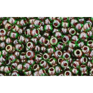 cc250 - perles de rocaille Toho 11/0 peridot/fuchsia lined (10g)