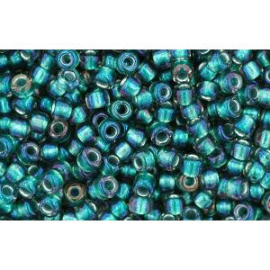 Kaufen Sie Perlen in der Schweiz cc270 - Toho rocailles perlen 11/0 crystal/prairie green lined (10g)