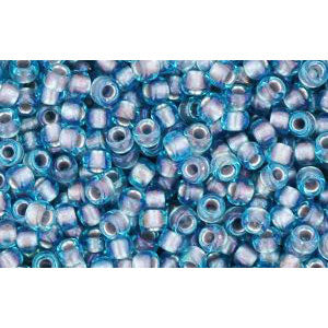 cc277 - Toho rocailles perlen 11/0 aqua/lavender lined (10g)