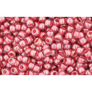 cc291 - Toho rocailles perlen 11/0 transparent lustered rose/mauve lined (10g)