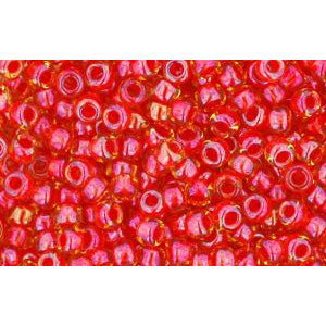 cc388 - perles de rocaille Toho 11/0 light topaz/hyacinth lined orange (10g)