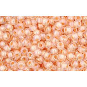 cc794 - perles de rocaille Toho 11/0 rainbow crystal/ apricot lined (10g)