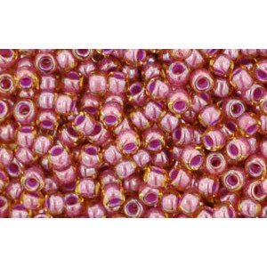 Cc960 - perles de rocaille Toho 11/0 light topaz/ pink lined (10g)
