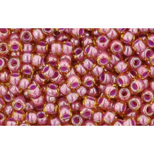 Cc960 - Toho rocailles perlen 11/0 light topaz/ pink lined (10g)