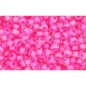 Kaufen Sie Perlen in der Schweiz cc965 - Toho rocailles perlen 11/0 crystal/ carnation lined (10g)