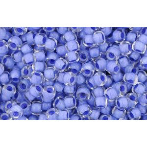 Kaufen Sie Perlen in der Schweiz cc977 - Toho rocailles perlen 11/0 crystal/ neon purple lined (10g)