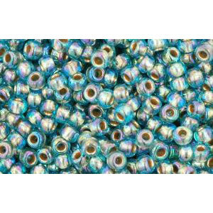 Achat cc995 - perles de rocaille Toho 11/0 gold lined rainbow aqua (10g)