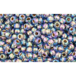 Achat cc997 - perles de rocaille Toho 11/0 gold lined rainbow light sapphire (10g)