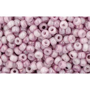 Kaufen Sie Perlen in der Schweiz cc1200 - Toho rocailles perlen 11/0 marbled opaque white/pink (10g)