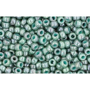 cc1207 - perles de rocaille Toho 11/0 marbled opaque turquoise/blue (10g)