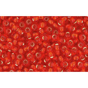 cc25 - perles de rocaille Toho 11/0 silver lined light siam ruby (10g)