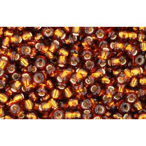 cc34 - perles de rocaille Toho 11/0 silver lined smoked topaz (10g)