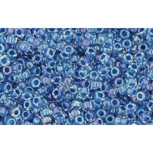 Kaufen Sie Perlen in der Schweiz cc189 - Toho rocailles perlen 15/0 luster crystal/caribbean blue lined (5g)