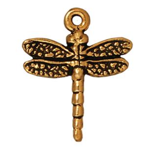 Pendentif libellule métal Doré vieilli 20mm (1)